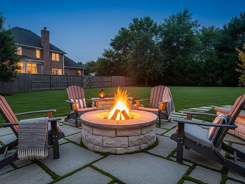 Fire pit patio in Nashville, TN