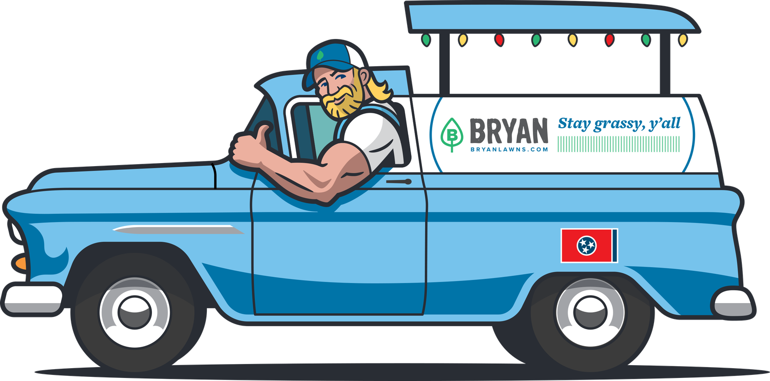 Billy in the Bryan Lawn Care truck